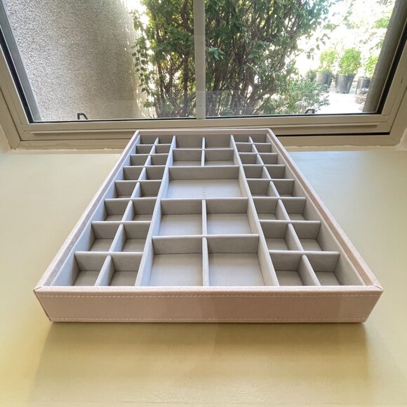 Stackers Jewelry 41 Section Tray Blush Rose Gold Gray Supersize Organizer Mint! - Picture 9 of 11
